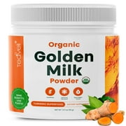 Teaveli Organic Golden Milk Powder (Leche Dorada orgánica) with 9 Superfoods- Delicious, Easy to Dissolve & Vegan Friendly (Pack of 1 Bottle)