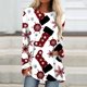 thumbnail image 2 of Mujeres moda casual manga larga cuello redondo tops blusa suelta camisas impresas Pompotops FGAJ12056, 2 of 5