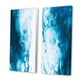 thumbnail image 3 of Designart "Aqueous Whimsy in Teal and White II" Abstract Wall Art Set Of 2 - Teal Abstract Canvas Set For Living Room Decor, 3 of 7
