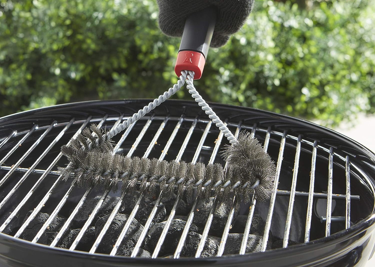 NOBRAND Three-Sided Grill Brush - Utility Brush - 12 In, Black