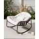 thumbnail image 2 of QinaQin Silla mecedora papasan extragrande para patio, ratán café de uso rudo con cojín blanco resistente al agua, estructura metálica y capacidad de 450 lb, 2 of 7