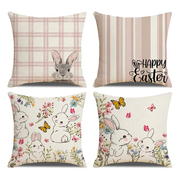 Funda Almohada Almohadas 4pcs Pascua 45x45 Cm para El Sofá (b)