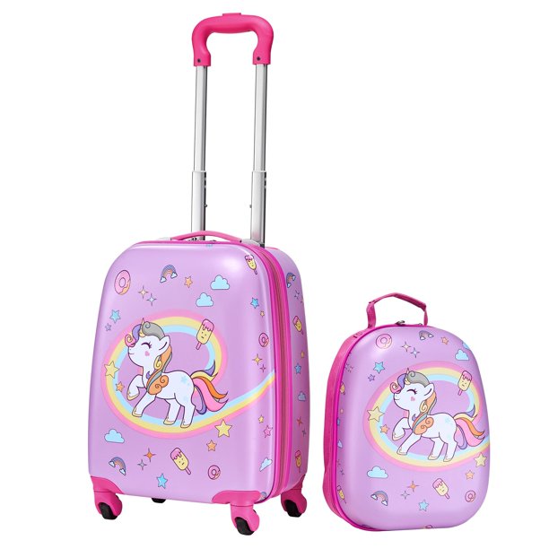 Set de equipaje VEVOR Kids de 2 piezas, 45 cm, tapa dura con mochila unicornio