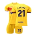 thumbnail image 1 of Conjunto de Camisetas de Futbol KEVCHE 2223 FC Barcelona Niños F.DE JONG Número #21 Amarillo #21/16, 1 of 6