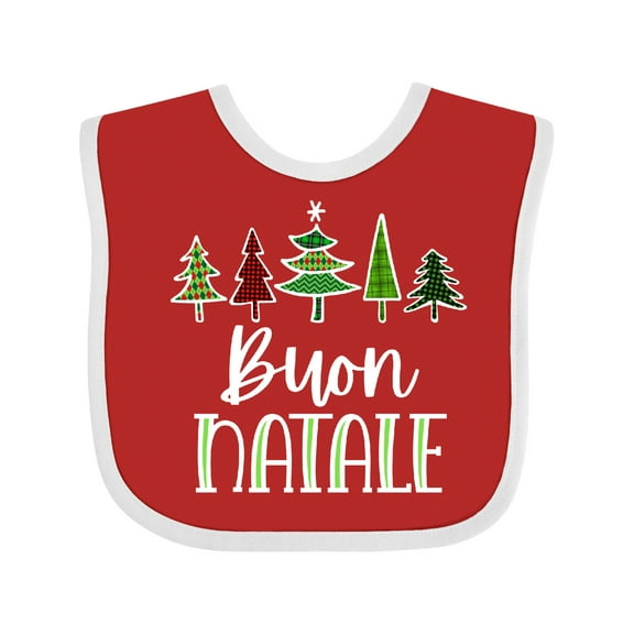 Inktastic Buon Natale Festive Christmas Trees Boys or Girls Baby Bib