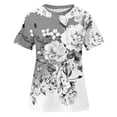 thumbnail image 4 of Camisas de Manga Corta para las Mujeres Impresión Cuello Redondo Suéter Encaje Camisa, Blusa de Verano Casual para las Mujeres, 4 of 4