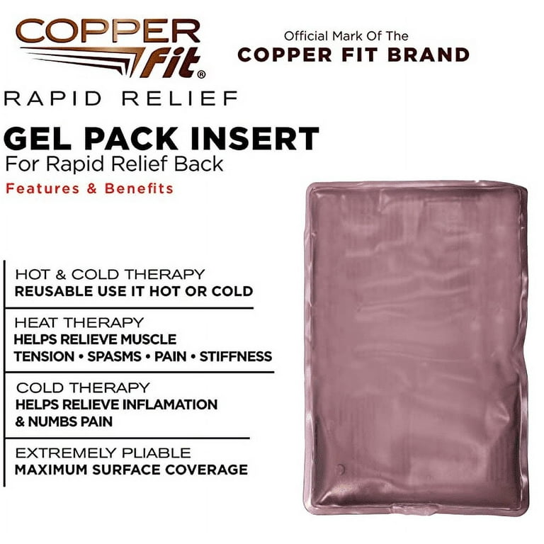 Copper Fit, Rapid Relief Hot/Cold, Replacement Insert for Back Support Brace,  FSA HSA Eligible 