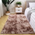 thumbnail image 2 of Lochas Soft Area Rugs Tie-dyed Print Shaggy Fluffy Carpets for Living Room Bedroom Nursery Kids Play Mat 4'x6', Coffee, 2 of 4