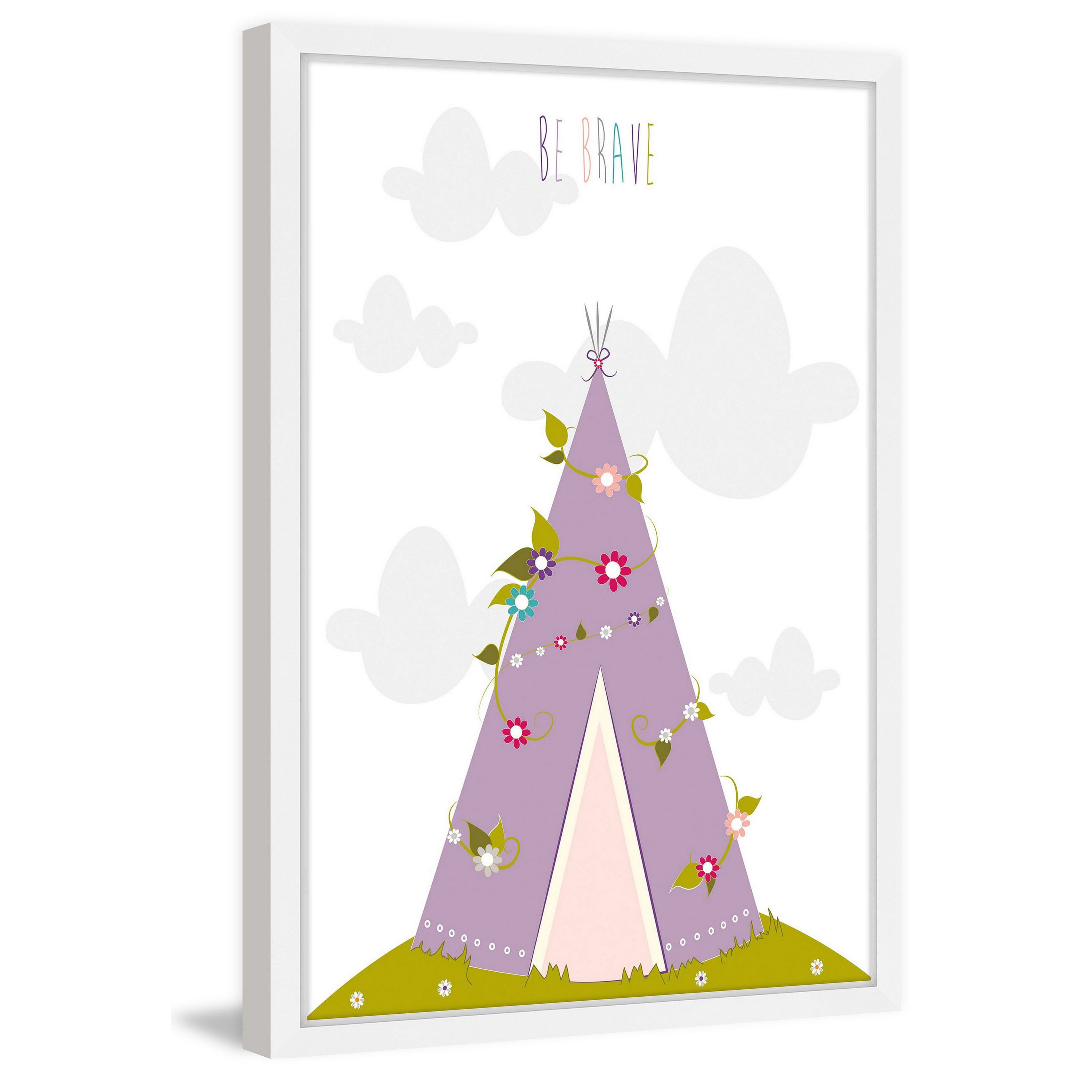 Marmont Hill "Floral Tee Pee" by Karen Zukowski Framed Painting Print