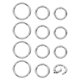 thumbnail image 1 of 12Pcs Anillos en O de Resorte Metálicos, Clip de Llave Redondo de Aleación de Zinc con Gancho de Disparo para Manualidades de Llaveros, Bolsos de Mano, Correas para Perros, Plateado, 1 of 6