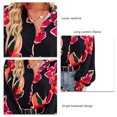 thumbnail image 4 of Camisa Con Botones, Mangas Farol, Puños Elásticos Sueltos, Camisa De Manga Larga Con Estampado De Mujer, Amigable Con La Piel Para La Vida Diaria ANGGREK Cocina, Decoración y Otros, 4 of 5