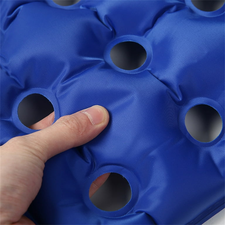 17.7 in Inflatable Seat Cushion by Happon - Blue Travel Seat Pad for  Airplane, Car, Office, Wheelchair - Adjustable Pressure Pillow for Sitting  Pain Free 