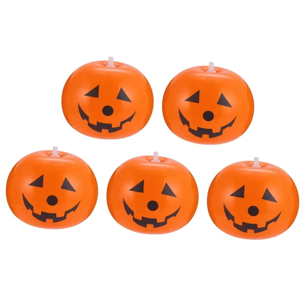 Monstrate Globos naranjas de calabaza de Halloween para fiestas en exteriores e interiores, muy adecuados para Halloween Kits de decoración para fiestas 5 piezas (1 paquete)