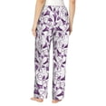 thumbnail image 3 of Goofa Violets Flowers Printed Soft Pajama Pants for Women, Wide Leg Comfy Casual Lounge Yoga Pants-Large, 3 of 9