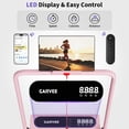 thumbnail image 4 of GARVEE 4-in-1 Folding Treadmill with Incline and Handlebar,3.0HP Under Desk Walking Pad,Smart App/Remote,0.6-6.2 MPH,LED Display,Pink, 4 of 9