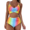 thumbnail image 1 of Conjunto de bikini cruzado para mujer, push up, cintura alta, trajes de baño de 2 piezas, 1 of 7