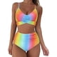 thumbnail image 1 of Conjunto de bikini cruzado para mujer, push up, cintura alta, trajes de baño de 2 piezas, 1 of 7