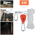 thumbnail image 1 of Pulley Ratchet Rope Hanger, Pulley Regulator Fast Locking Fixed Buckle Reflective Tent Wind Rope for Outdoor Backpacks Camping Hiking 4mm 4m White, 1 of 10