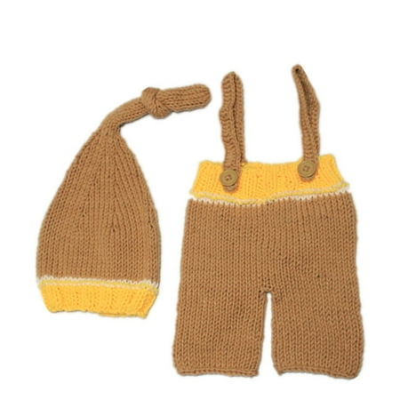 

2x Newborn Photography Props Crochet Hat Set Jammies Pajamas Cap Outfits