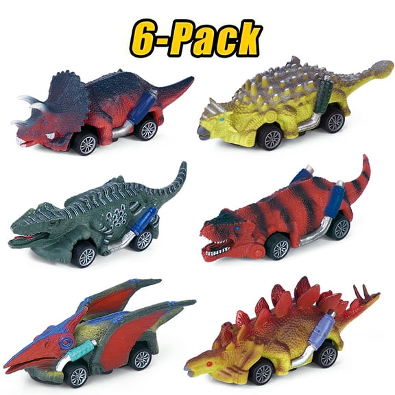 Pull Back Cars for Toddler 1-3,6 Pcs Dinosaur Car Toys for 3-6 Years Old Boys,Boys Toy Car Birthday Gifts for 3 4 5 6 Year Old Boys