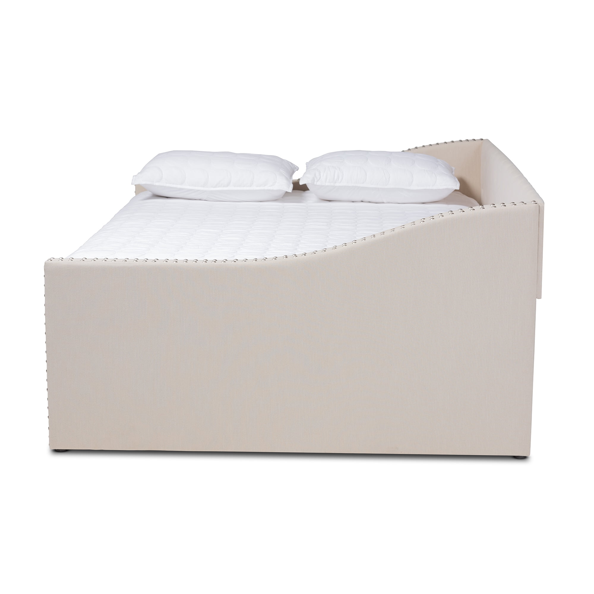 Baxton Studio Haylie Beige Upholstered Queen Size Daybed