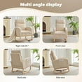 thumbnail image 4 of Rocking Chair,Nursery Upholstered Modern Glider Rocker with Padded Seat,High Backrest Comfy Armchair with Extendable footStool for Living Room Bedroom Balcony Offices, 4 of 6