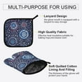 thumbnail image 3 of Yayeee Oven Mitts and Pot Holder Set of 2 Heat Resistant Kitchen Gloves Baking Hot Pad, Blue Fireworks Pattern, 3 of 5