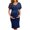 darkblue, variant on EIGTHTAIL Pregnant Woman Dress Flower Mesh Sheer Short Sleeve Crew Neck Slim Midi Dress Summer Casual Baby Shower Wedding Maternity Dress