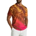thumbnail image 2 of Domuza Tropical Sunset Print Men's T-Shirts,Soft and Comfortable Tees for Men,Perfect for Both Office and Gym Hot Pink L, 2 of 6