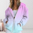 thumbnail image 2 of VISALY Womens Zip Up Hoodies Sweater Jacket Fall Jacket Oversized Pocket Sweatshirt Casual Zipper Jacket Solid Color Long Sleeve Tops Comfy Sweaters Plain Hoodie Fall Sweaters Pink S, 2 of 5