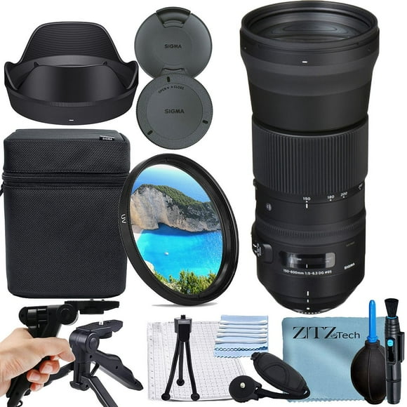 Sigma 150-600mm F5-6.3 DG Objectif Contemporain pour Nikon F Bundle + Filtre UV + Accessoires ZeeTech Bundle