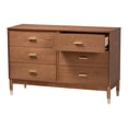 thumbnail image 4 of Baxton Studio Mandolin Mid-Century Dresser, 6-Drawer, Walnut Brown, 4 of 10
