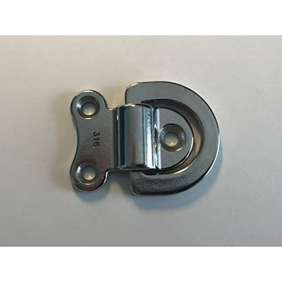 Stainless Steel 316 Folding Pad Eye D Ring Tie Down 44mm x 51mm Marine Grade
