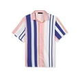thumbnail image 5 of MODA NOVA Big & Tall Men's Summer Striped Shirts Short Sleeves Button Down Beach Shirt, 5 of 6