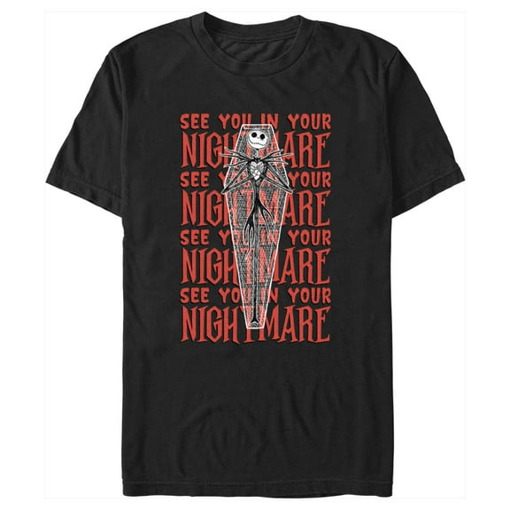 Men's The Nightmare Before Christmas Jack See You in Your Nightmare Coffin Graphic Tee Black Medium