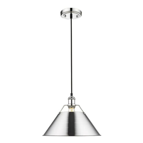 Yep by Golden Lighting Orwell 1-light 14in Pendant in Chrome