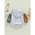 thumbnail image 4 of Cenuakty Baby Boys Girls Romper, Long Sleeve Hooded Contrast Color Bodysuit for Casual Daily, 4 of 9