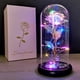 thumbnail image 5 of Rosa con cubierta de vidrio y luz LED, rosa eterna, flor de aluminio, regalo para San Valentín, Navidad, día de la madre, color dorado, 5 of 12