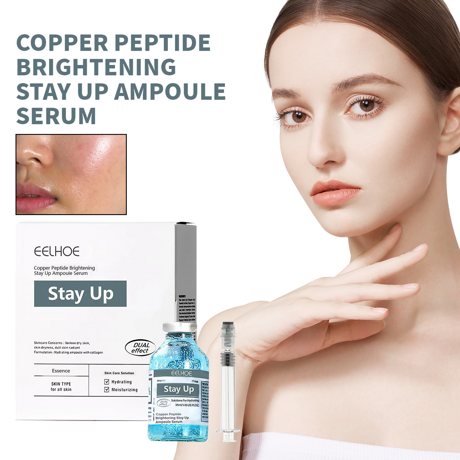 YiFudd Copper Peptide Brightening Stay Up Ampoule Serum , Hyaluronic