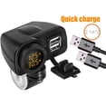 thumbnail image 3 of 12.5V Motorcycle USB Charger For 2.1A 12V Motorcycle Charger With LED Voltmeter Display Thermometer, 3 of 4