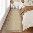 thumbnail image 4 of Nanan 2'x6' Scalloped Runner rug Solid Minimalism Carpet, Washable Rug Non-Slip Low-Pile Indoor Mat for Hallway Bedroom Kitchen, Heather, 4 of 7