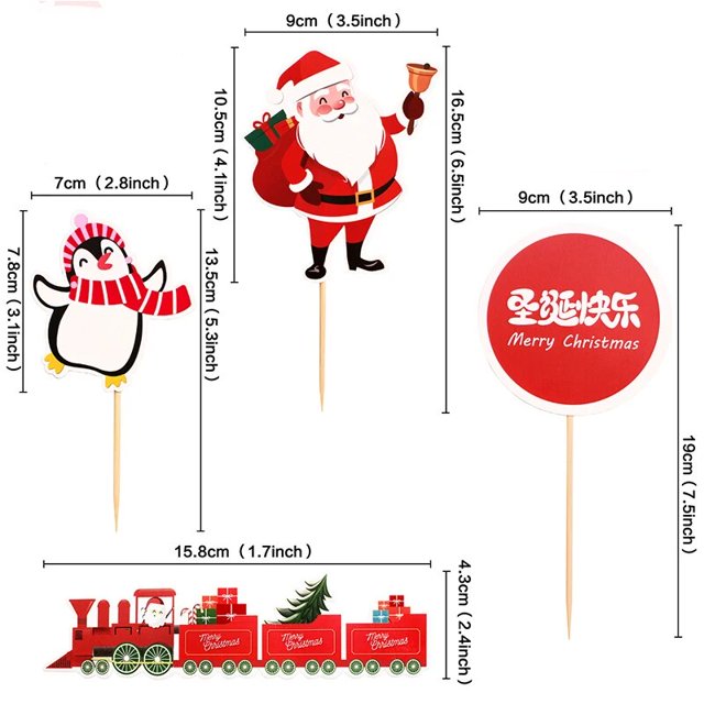 Adornos de arcilla suave para pasteles de Navidad, decoración de Papá Noel para cupcakes, decoración de pasteles para hornear con temática navideña, recuerdos de fiesta para niños