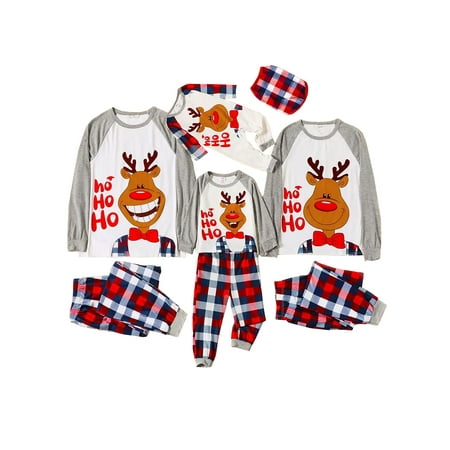 

AMILIEe Family Matching Christmas Pajamas Set Long Sleeve Xmas Nightwear Sleepsuit Pyjama