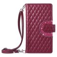 thumbnail image 2 of Crossbody Wallet Case for iPhone 16 Glitter PU Leather Phone Case with Card Slots Kickstand Wrist Strap Cover Magnetic Closure Flip Handbag Zipper Purse Case for Women Girls, Winered, 2 of 10