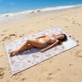 thumbnail image 7 of Lksixu 2 in 1 Convertible Beach Towel & Backpack, Vintage Turkish Microfiber Beach Towel with Inner Zip Pocket, Sand Free Quick Dry Bath Towel, Packable Beach Mat & Carry Bag for Pool Camping Travel, 7 of 7