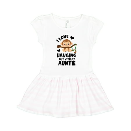 

Inktastic Monkey I Love Hanging out with My Auntie Gift Toddler Girl Dress