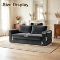 thumbnail image 5 of 55" Convertible Futon Sofa Bed,Folding Boneless Couch with Sleeper Sofa,Fold Out Floor Sofa with Deep Seat,Cloud Corduroy Foldable Mattress Couch for Living Room,Dark Gray, 5 of 8