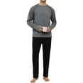 thumbnail image 5 of Men's Soft Cotton Pajama Set with Pockets - 2-Piece Breathable Long Sleeve Sleepwear & Loungewear, Drawstring Waist Comfort Fit,S, 5 of 11