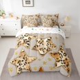thumbnail image 2 of Homewish Stars Print 7-Piece Twin Bedding Sets For Children Teens Adults,Bling Golden Glitter Bedding Comforter Set,Animal Leopard Print Breathable Sheet Sets,Super Cozy Room Decor,Reversible, 2 of 8