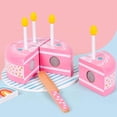 thumbnail image 1 of Pastel de cumpleaños ,Jugar Pastel de cumpleaños Regalo para Jugar Juguete de comida,Pastel de cumpleaños de madera con comida para jugar con velas,Juguete de pastel CUTICAT Pastel de cumpleaños de corte, 1 of 8